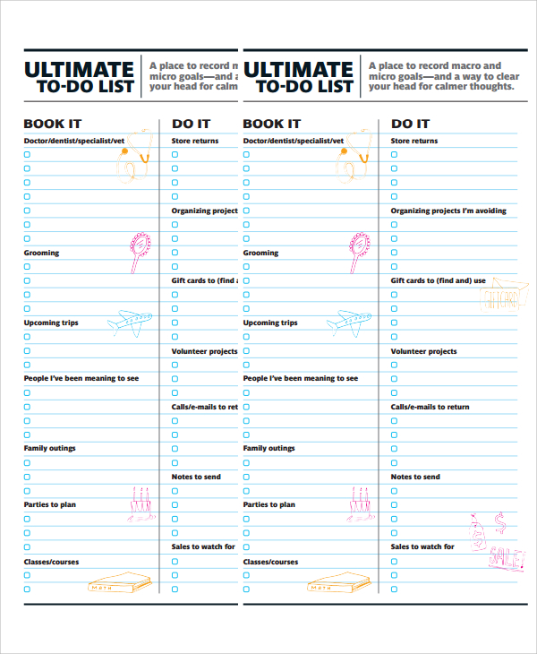 Sample Project To Do List Template 6 Free Documents