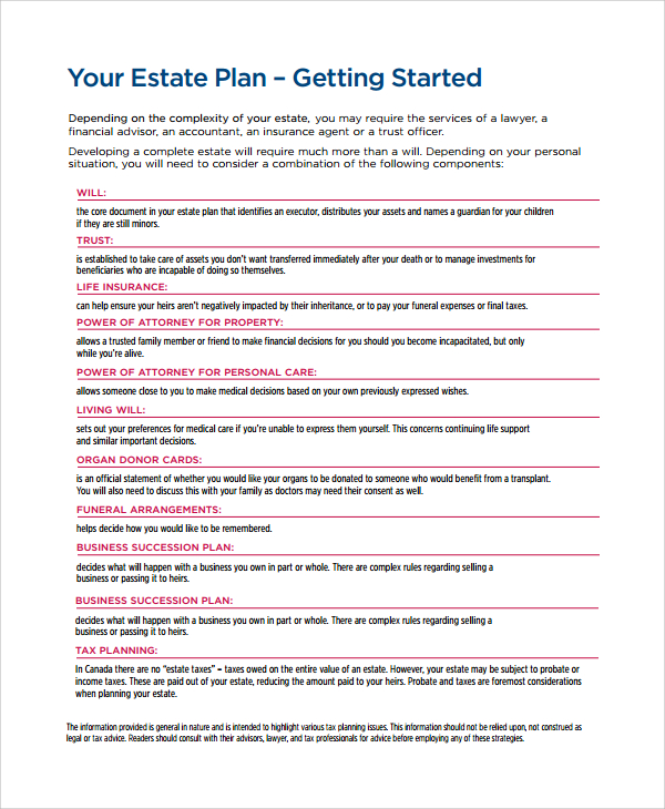 sample basic estate plan