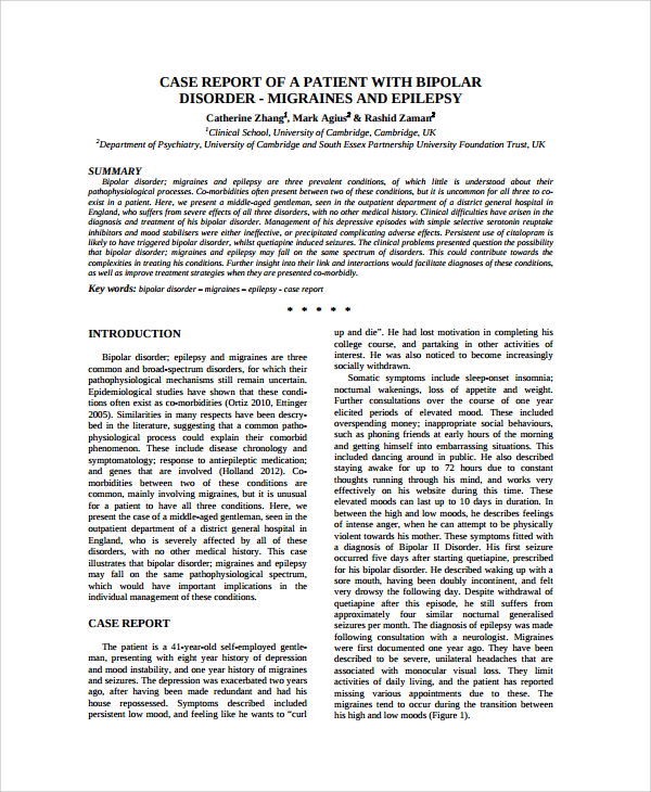 Case Report Form Template