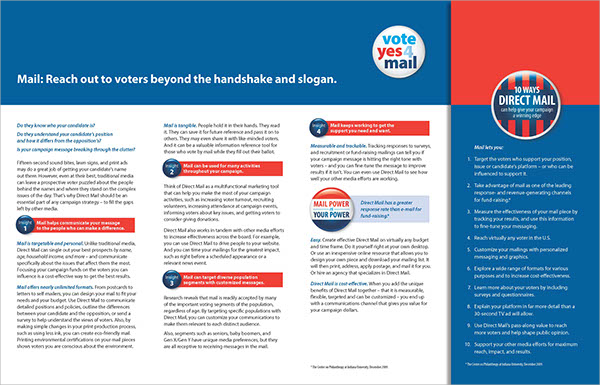 political election mailer brochure template