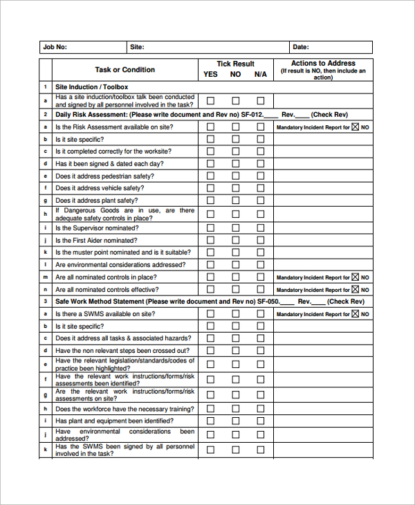 FREE 43+ Sample Checklist Templates in PDF Excel MS Word Google