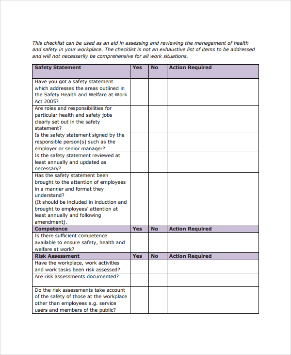 FREE 43+ Sample Checklist Templates in PDF | Excel | MS ...