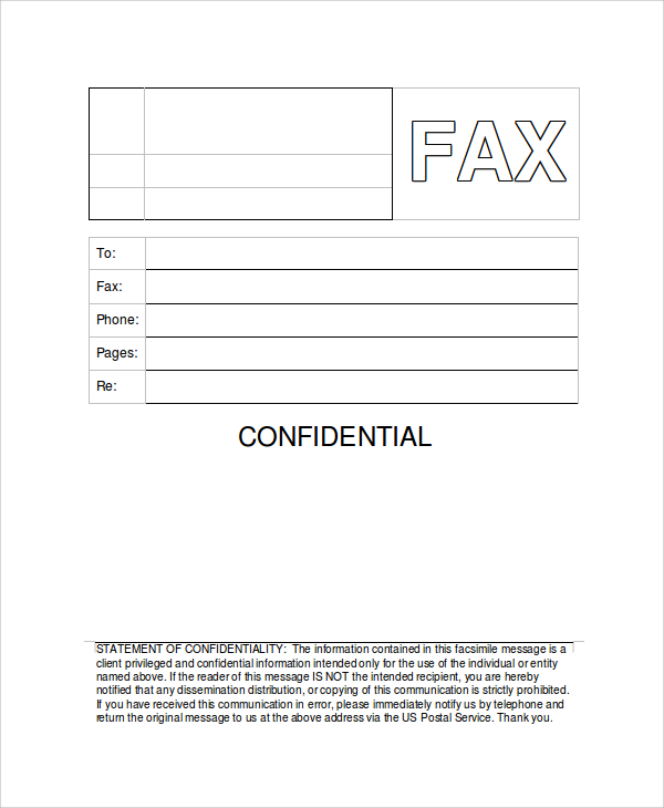 example of free fax cover sheet