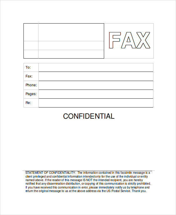 FREE 8 Sample Generic Fax Cover Sheet Templates In PDF MS Word