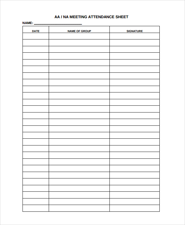 Attendance Chart Pdf