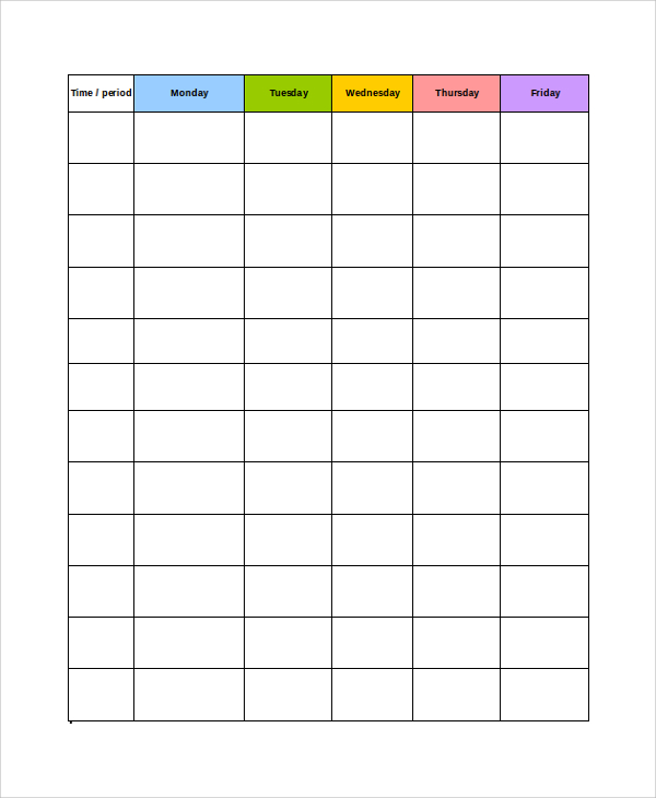 daily employee work schedule template