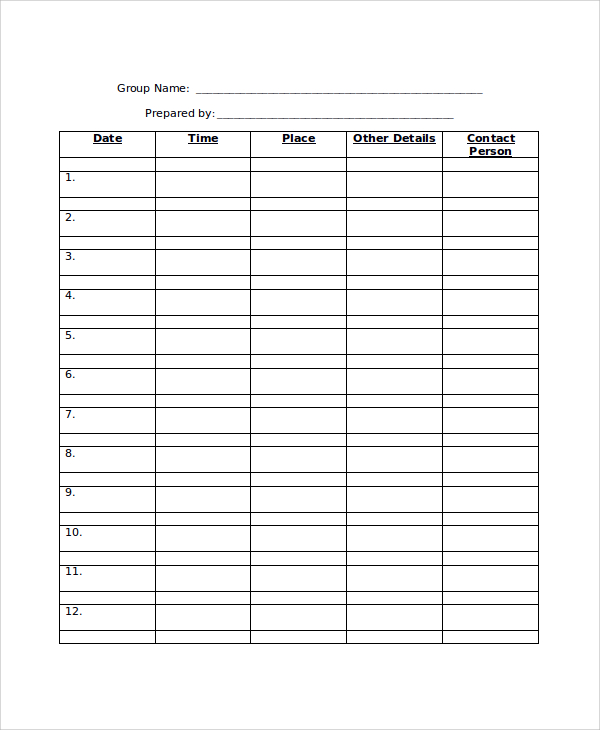 FREE 7+ Sample Monthly Work Schedule Templates in PDF MS Word Excel