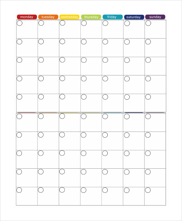 printable monthly menu timetable