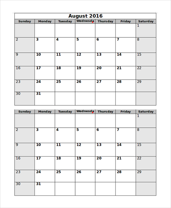 monthly schedule timetable template