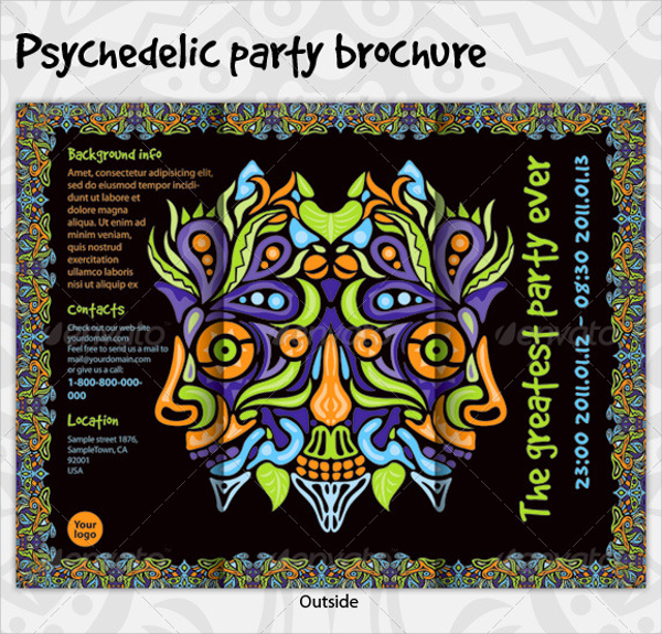 psychedelic party brochure