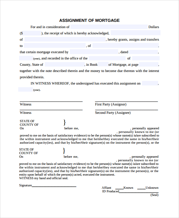 mortgage transfer assignment