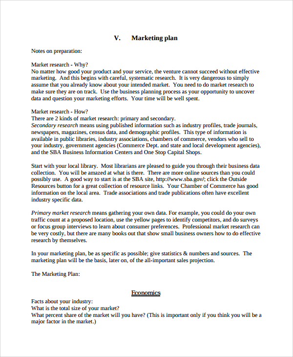 personal chef business plan sample