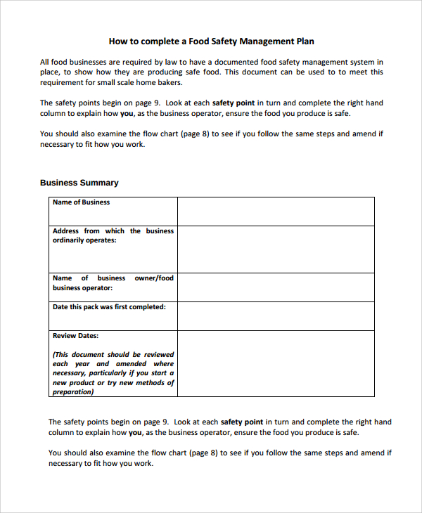 home bakery business plan template