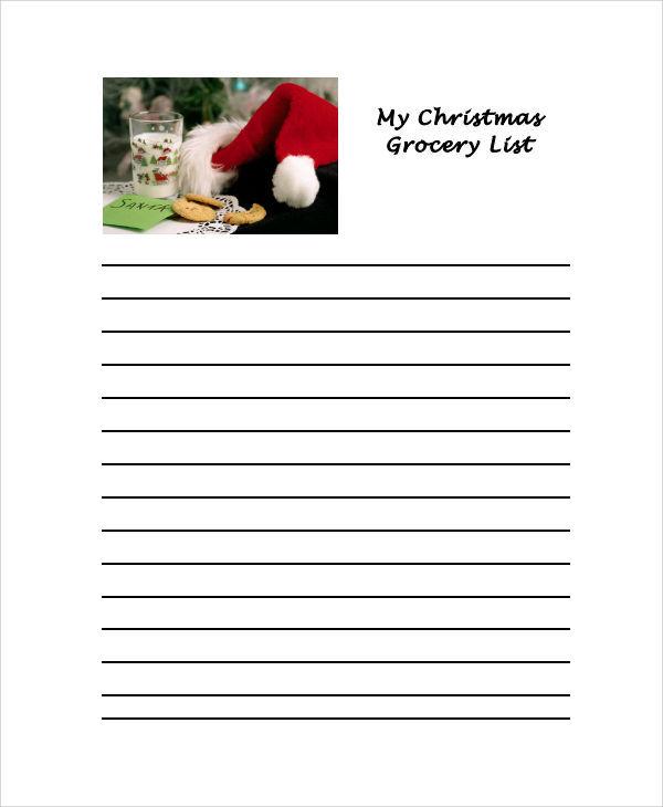 christmas grocery list