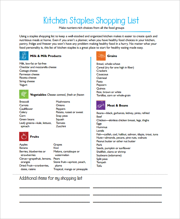 FREE 20 Sample Grocery Lists in PDF