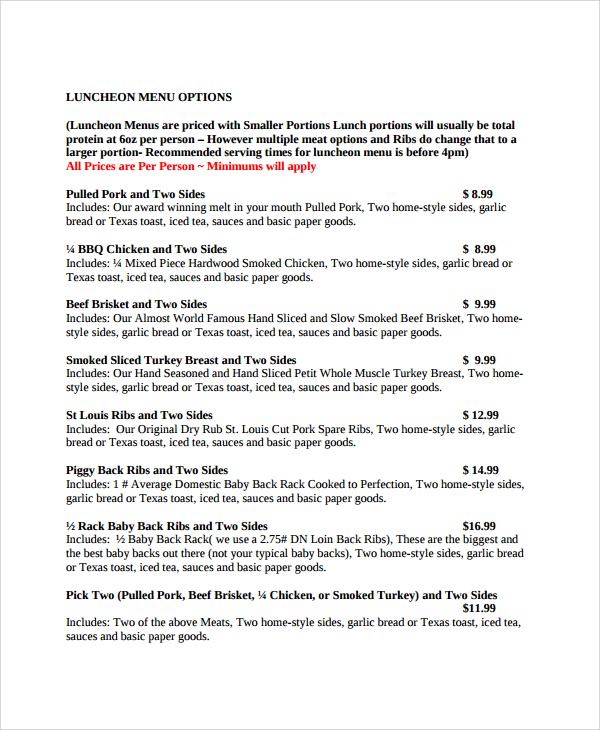 FREE 8+ Sample Catering Quotes in PDF MS Word