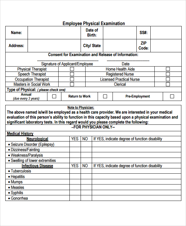 physical form for working papers