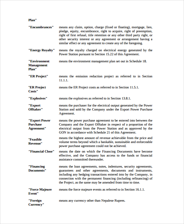 model project development agreement 