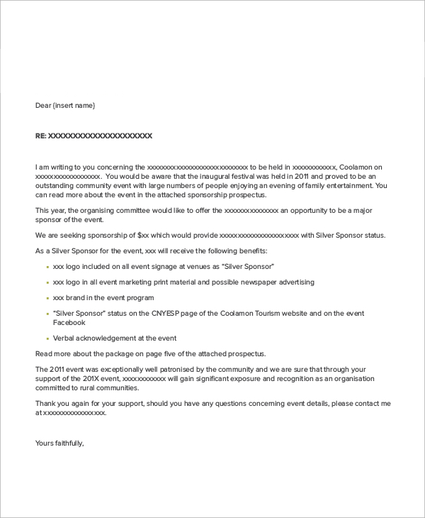 sample event sponsorship letter