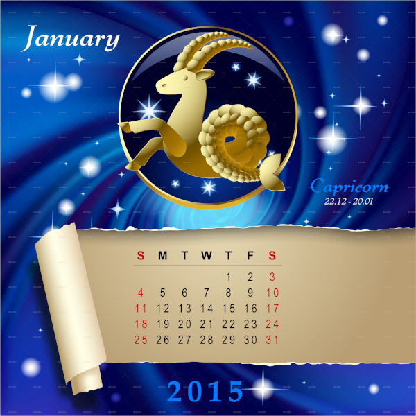 zodiac calendar page