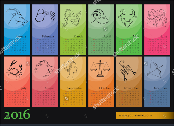 zodiac calendar symbols