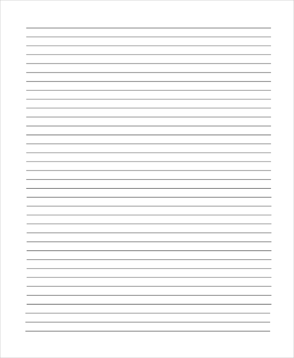 Horizontal Lined Writing Paper Template Floss Papers