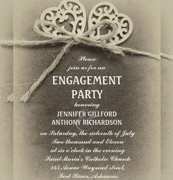 vintage engagement invitation template