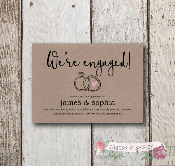 rustic engagement invitation