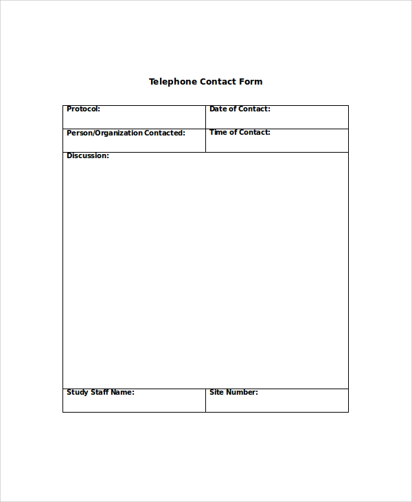 telephone contact form