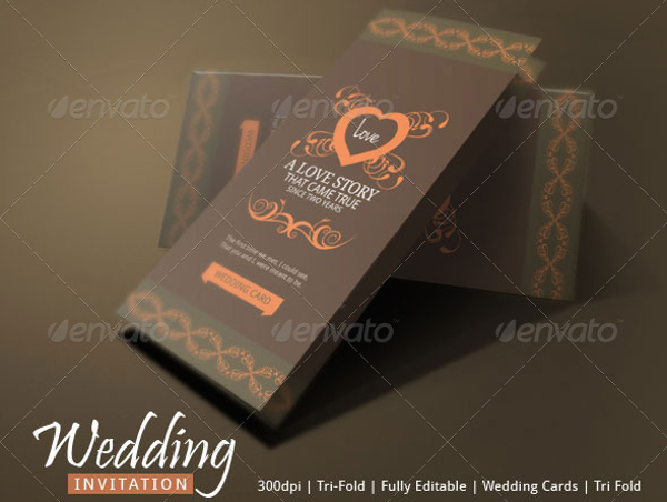 tri fold wedding card