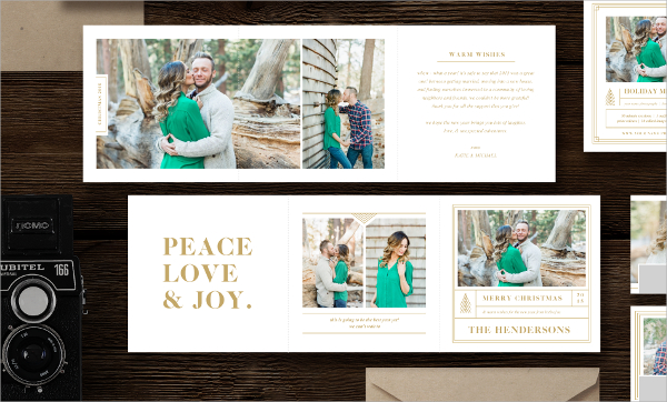 holiday card trifold template