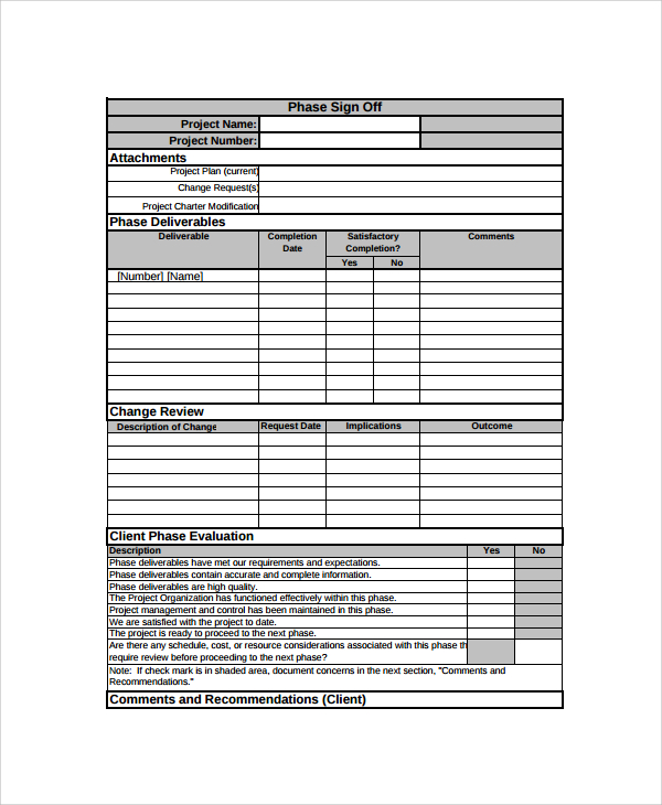 Free 10 Sample Sign Off Form Templates In Pdf Ms Word