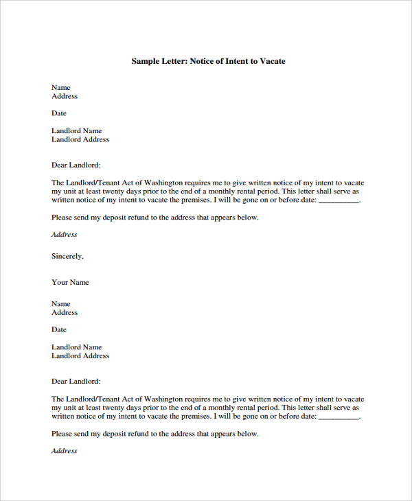 FREE 21+ Sample Notice Letter Templates in PDF | MS Word
