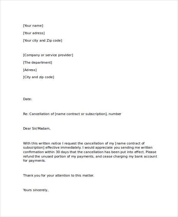 FREE 26+ Sample Notice Letter Templates in PDF MS Word