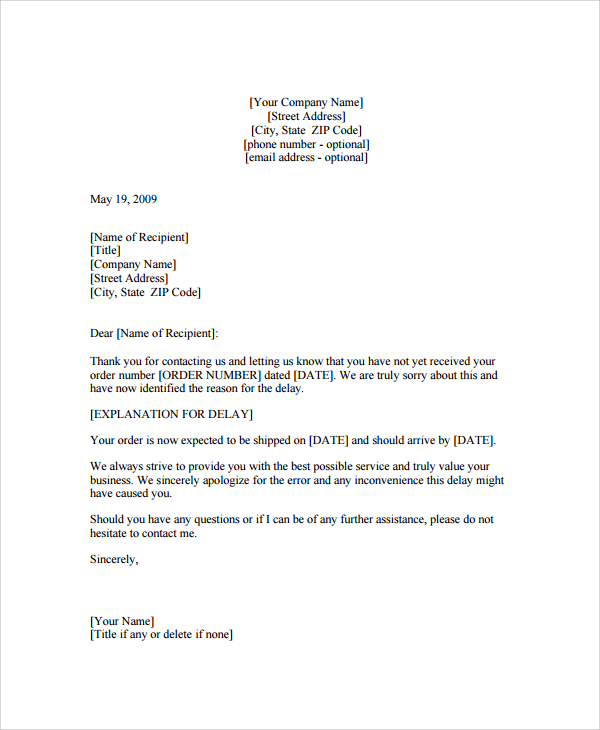 FREE 25 Sample Apology Letter Templates In PDF