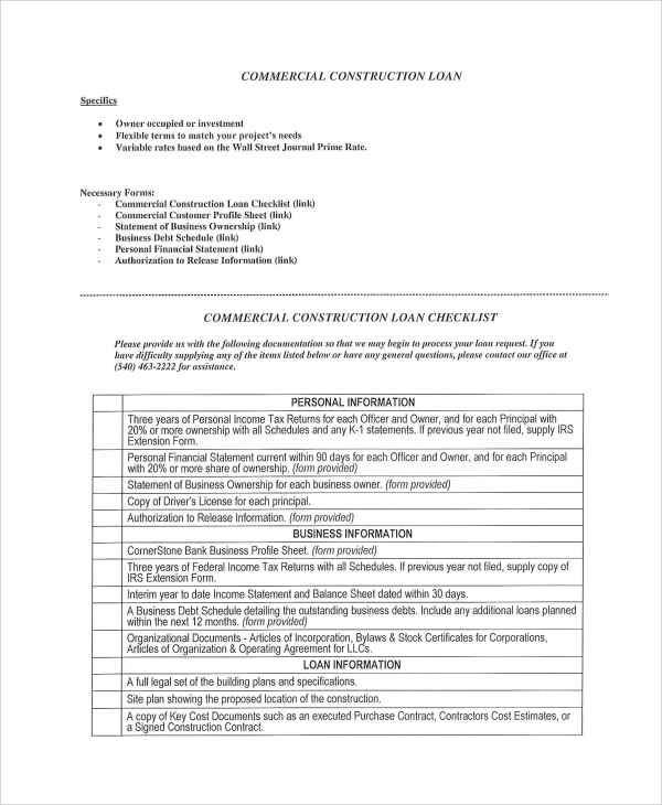 FREE 10+ Construction Loan Agreement Samples in PDF MS Word