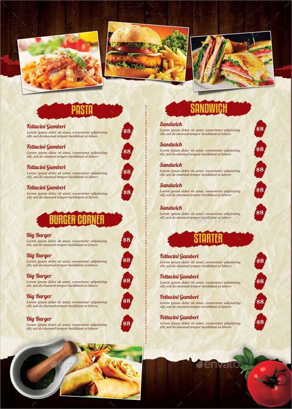 Free 18 Menu Flyer Templates In Psd Eps Pdf