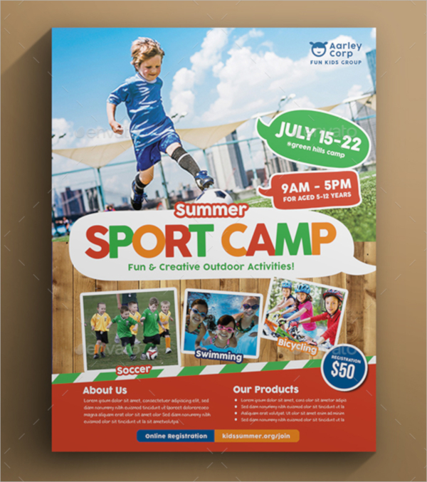 sports camp flyer template