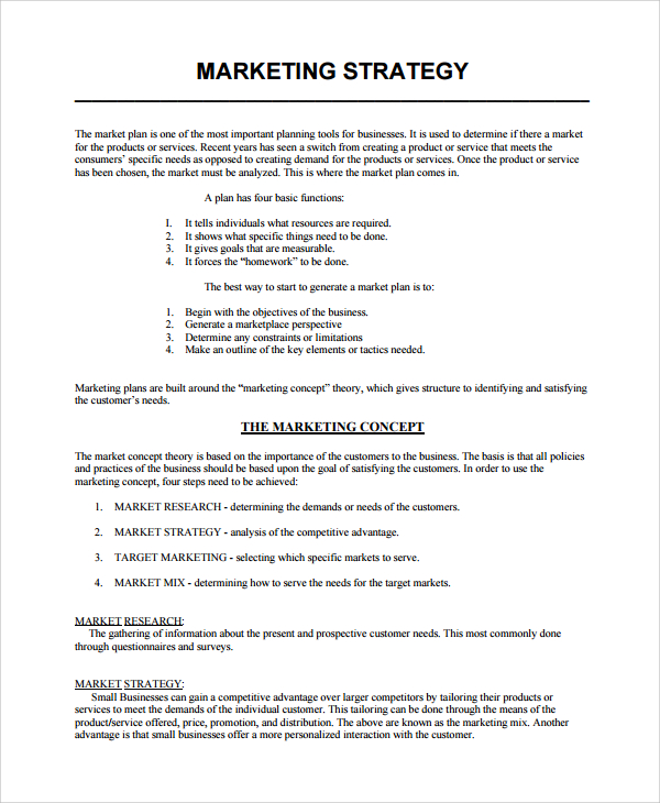 marketing business strategy template