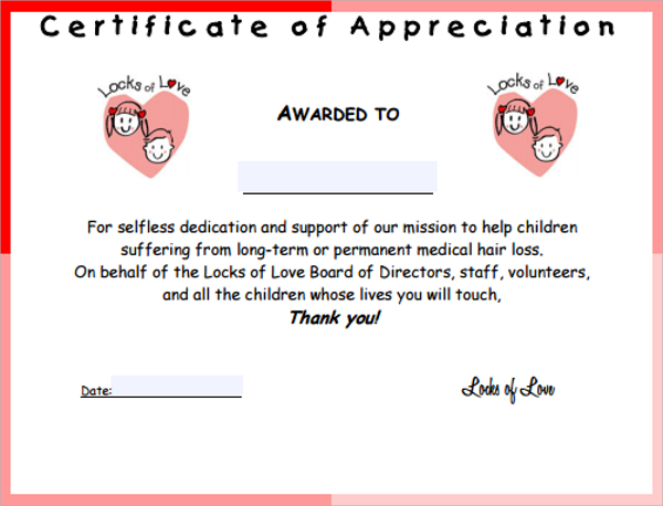 appreciation certificate template