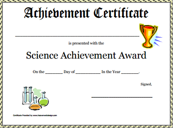 achievement certificate template