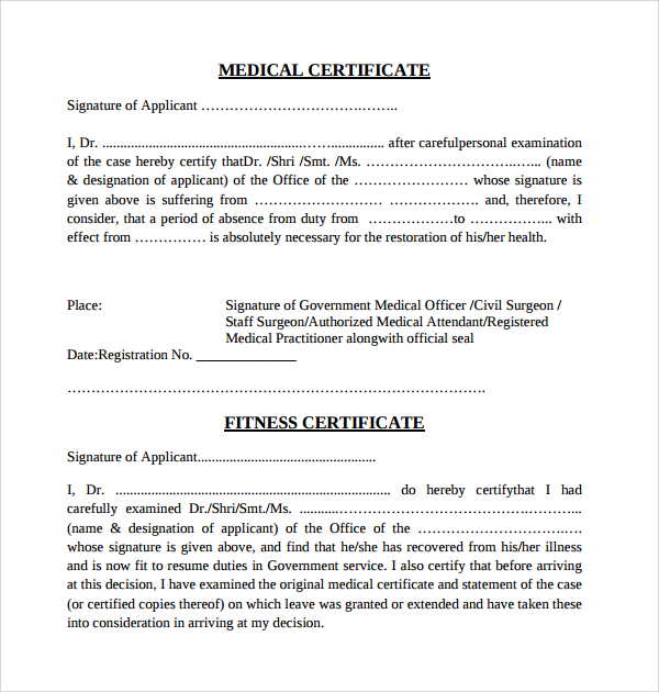 doctor certificate template