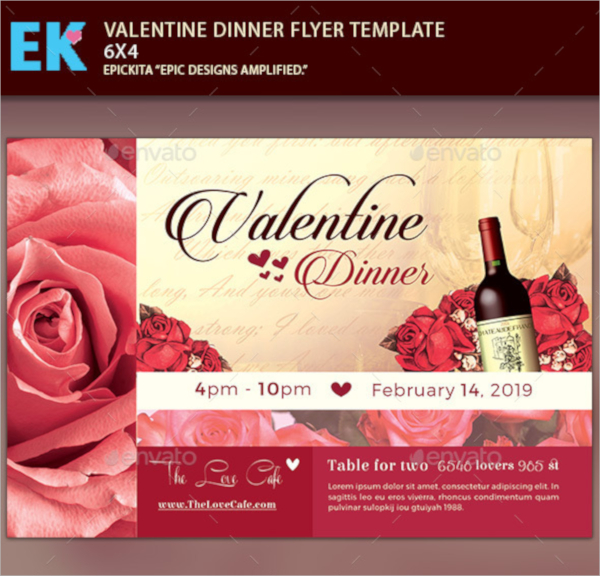 valentine dinner flyer template