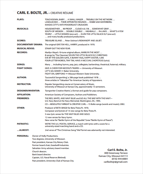creative resume template