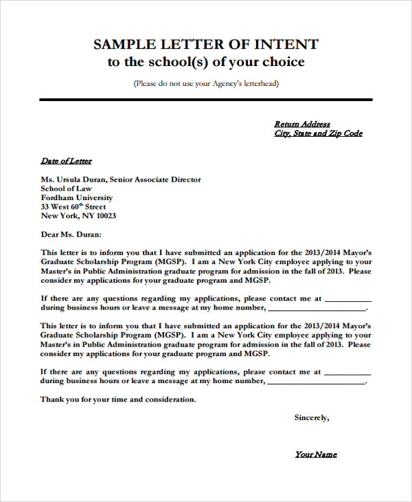 formal letter for application university