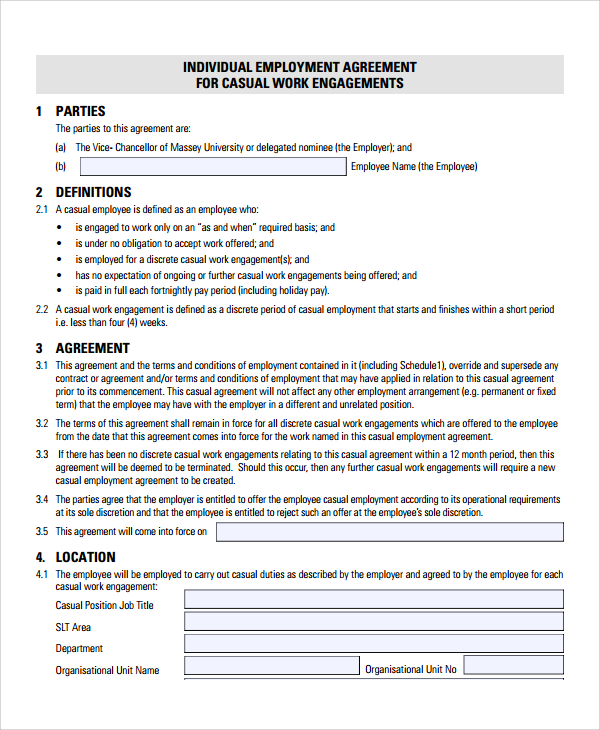 How To Write A Casual Employment Contract