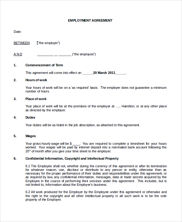 Free Casual Employment Contract Template Of Employment Contract Letter Hot Sex Picture 7966