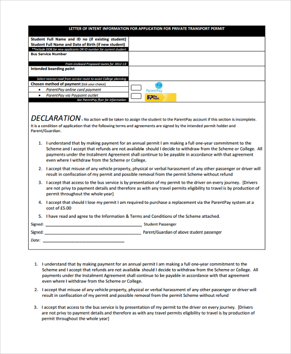 letter of intent contract between two parties