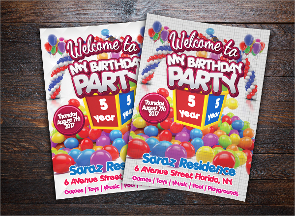 kids birthday party event card