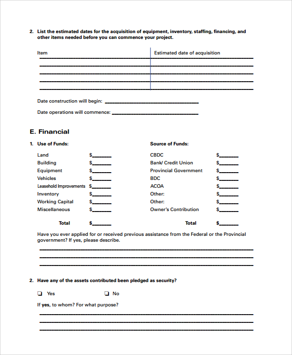 Sample construction business plans